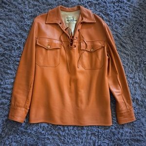 COPY - BEAUTIFUL RARE VINTAGE LARGE CUSTOM COAT DEERSKIN LEATHER JACKET